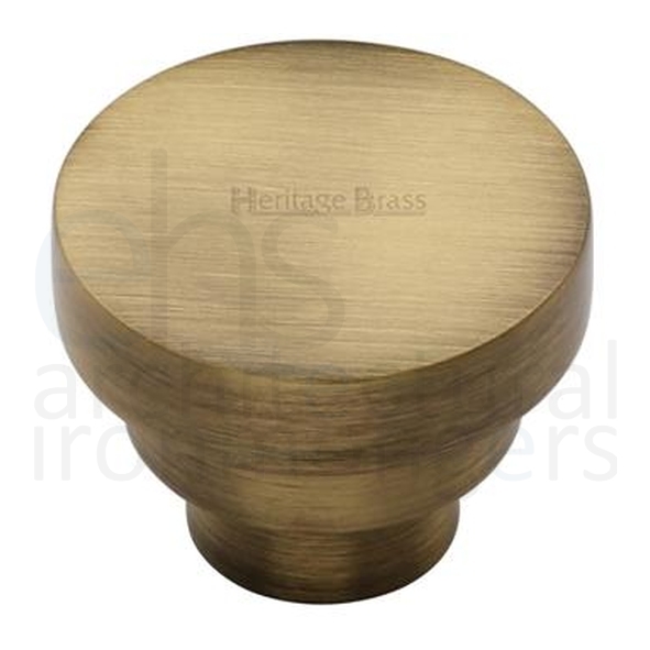 C3624 38-AT • 38 x 22 x 24mm • Antique Brass • Heritage Brass Round Stepped Cabinet Knob